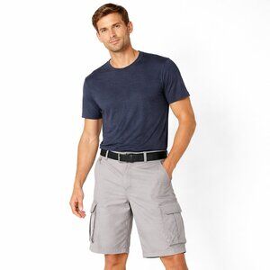 Burnside Men’s Gray Cargo Shorts | Utility Pocket Casual Shorts | Size